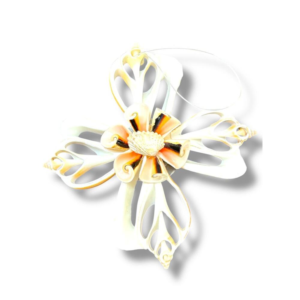 Seashell Snowflake Ornament 5.25" Diameter Shell Hanging